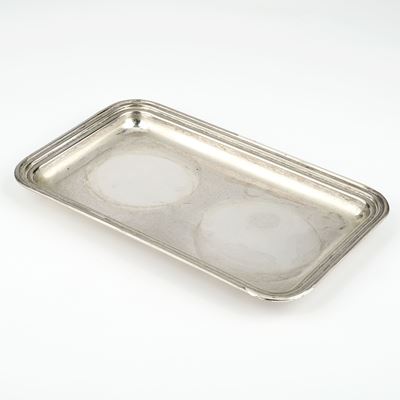 Piccolo vassoio rettangolare in argento, cm 24x15, g 230