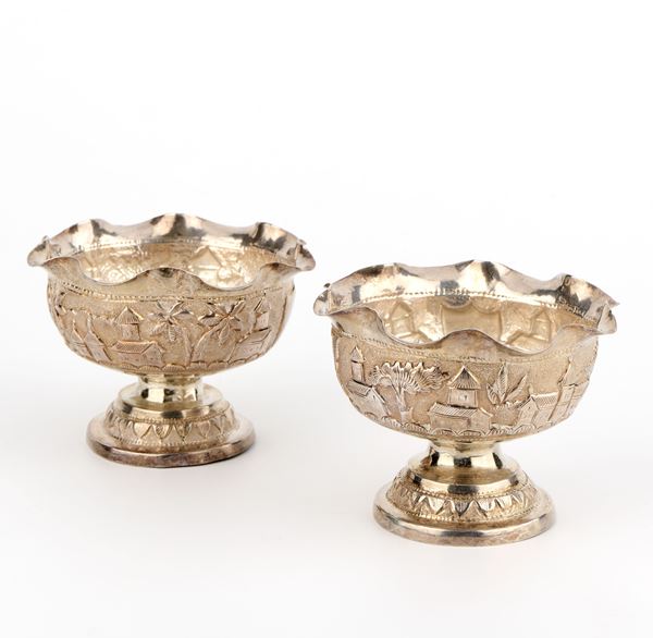 Coppia di cestine circolari in argento  - Auction Silver - Casa d'aste Farsettiarte