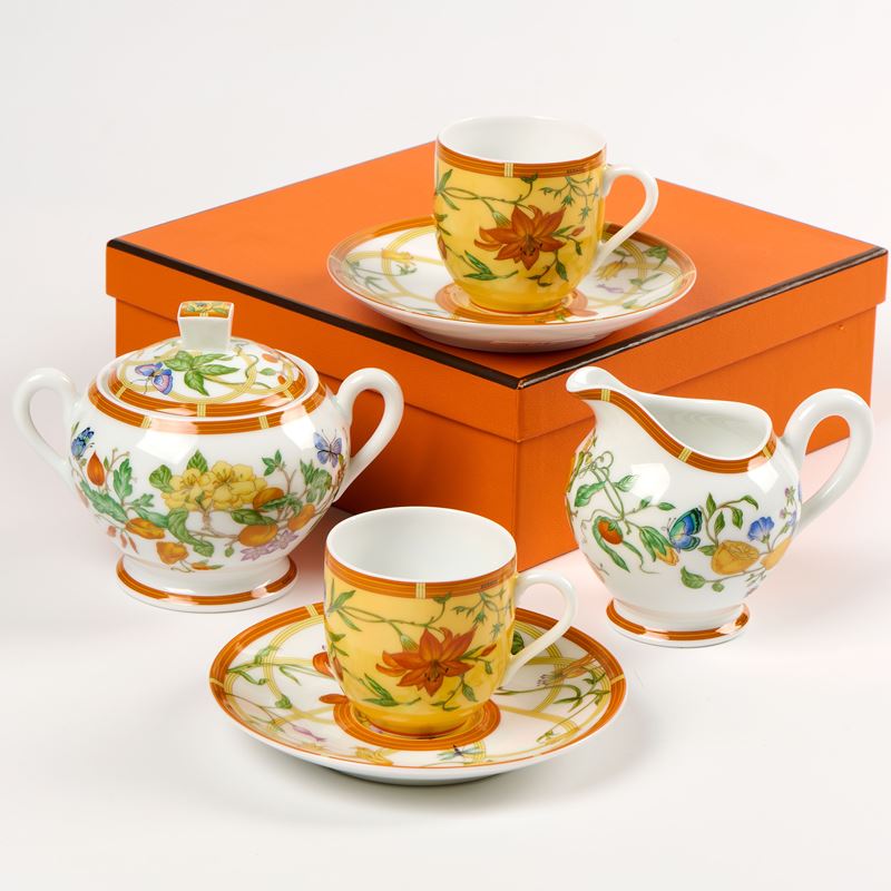 Hermès 'Siesta' servizio da caffè in porcellana policroma