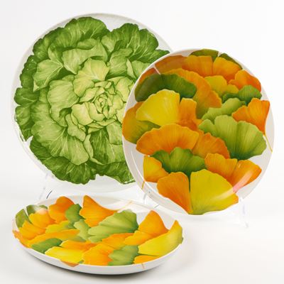 Set di piatti decorativi, Taitù, motivo vegetale