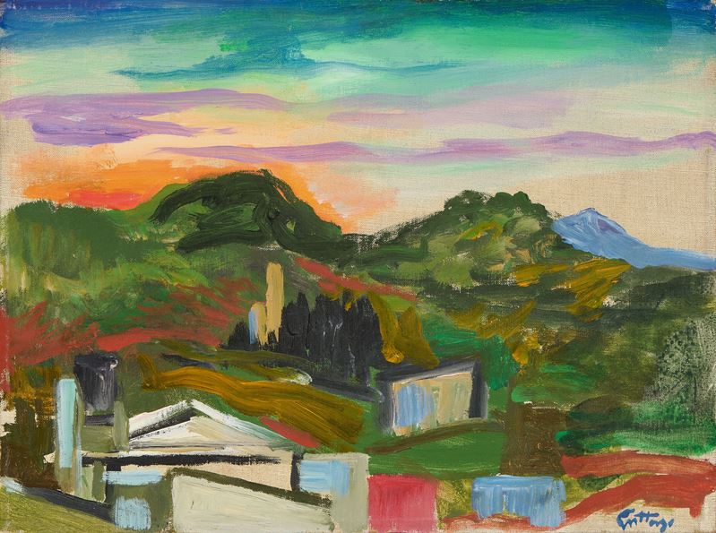 Avigno con la torre e il Sacro Monte