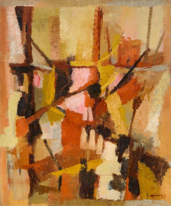 Giuseppe Ajmone : Un cespuglio  (1955)  - Olio su tela - Asta Arte Contemporanea - Casa d'aste Farsettiarte