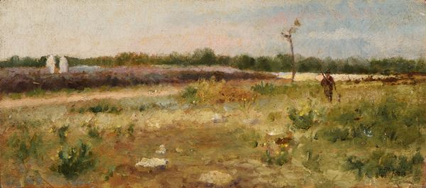 Pio Joris : Paesaggio  - Olio su tavola - Asta Dipinti e Sculture del XIX e XX secolo - Casa d'aste Farsettiarte