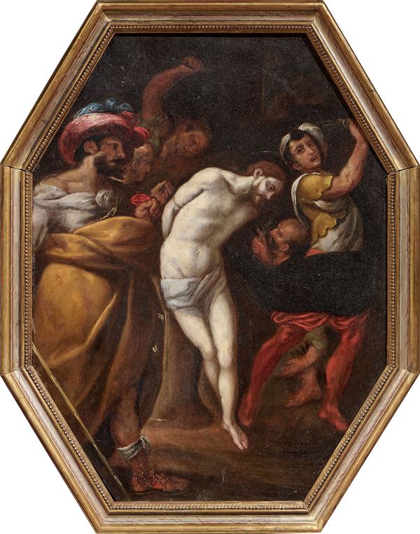 Melchiorre Gherardini detto il Ceranino (attr. a) : Flagellazione di Cristo  - Olio su tavola - Asta Importanti Dipinti Antichi - Casa d'aste Farsettiarte