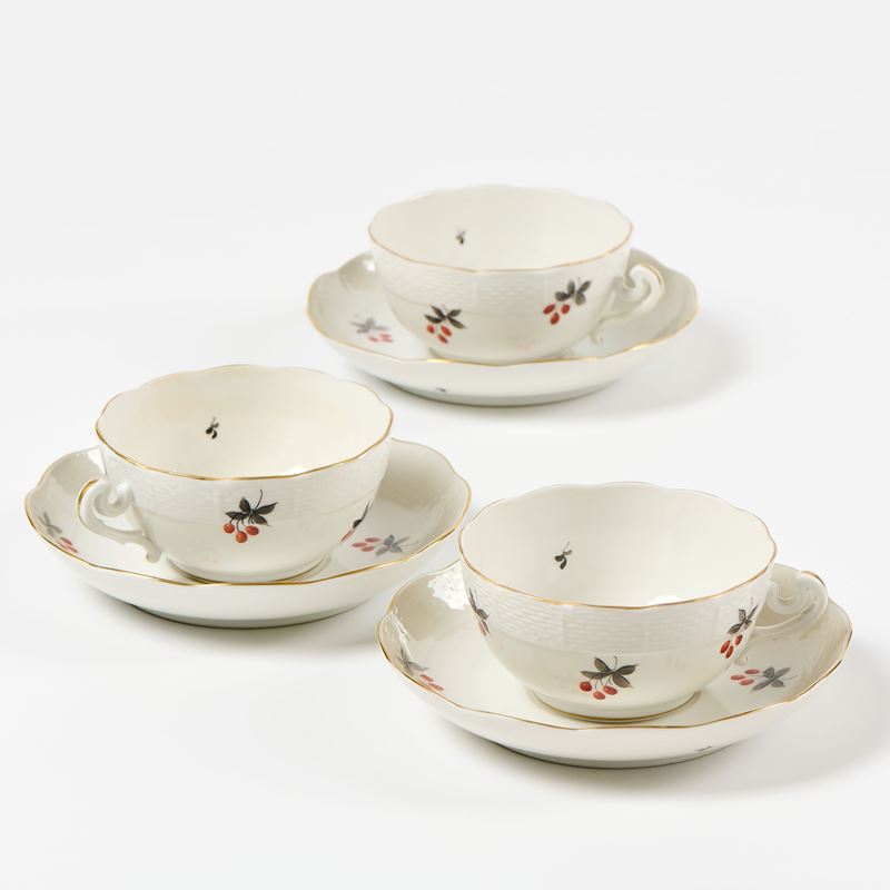 Herend sei tazze da tè con piatto in porcellana