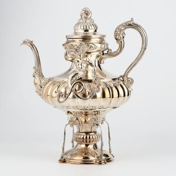 Grande caffettiera in argento Sterling 925  - Asta L'Arte della Tavola - Casa d'aste Farsettiarte