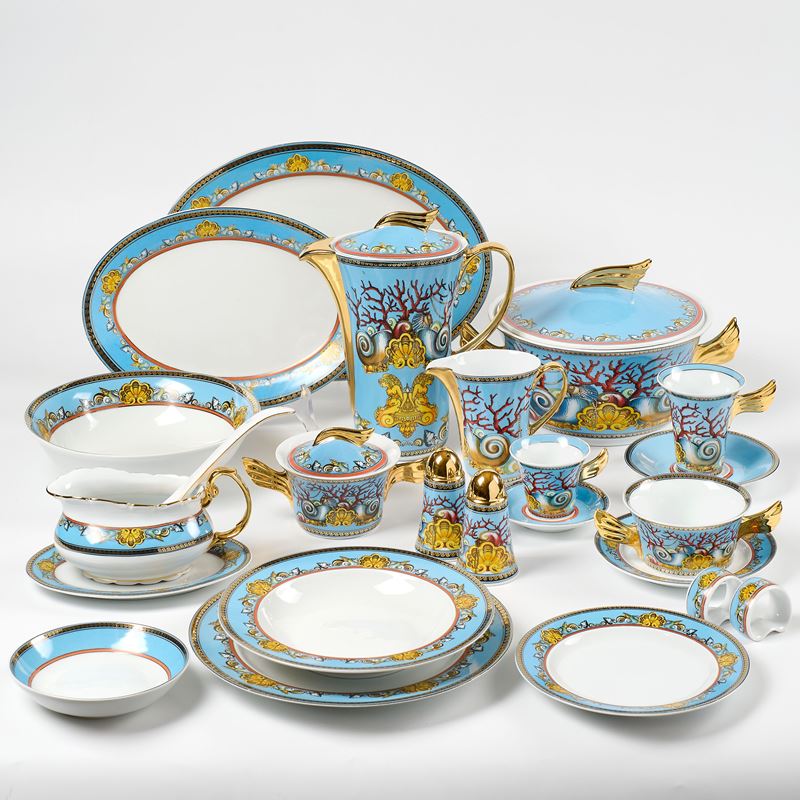 Servizio piatti 'Les tresors de la mer' in porcellana