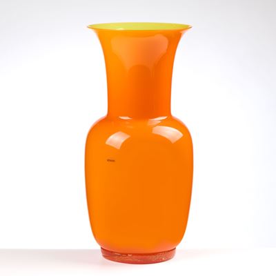 Venini, Vaso 'Opalino' in vetro arancio, Murano, 2006, tiratura 216/499