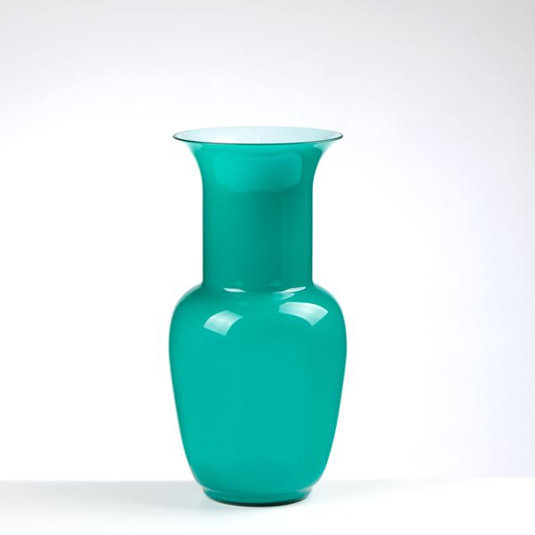 De Maso vaso in vetro verde, Murano