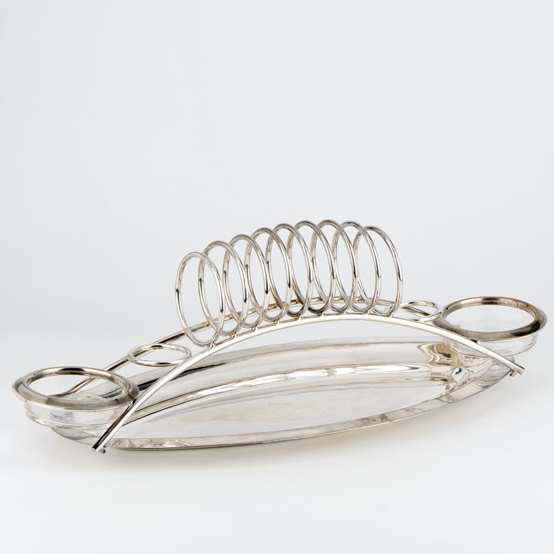 Porta salmone in metallo argentato