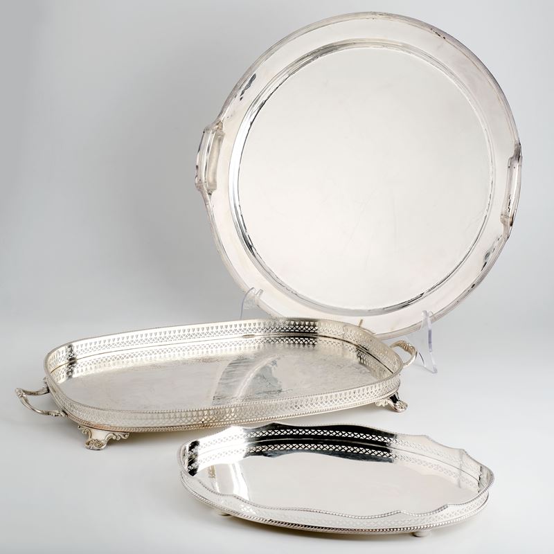 Tre vassoi in Silver plated