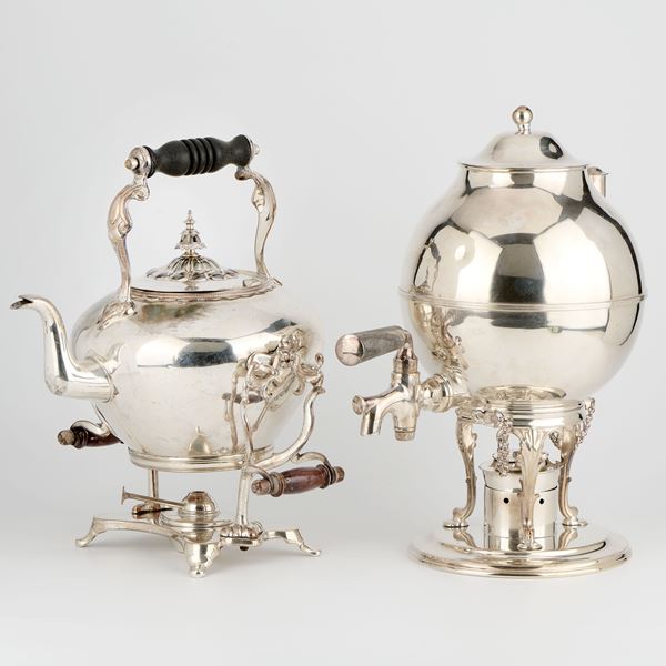 Due grandi samovar in metallo argentato  - Asta L'Arte della Tavola - Casa d'aste Farsettiarte