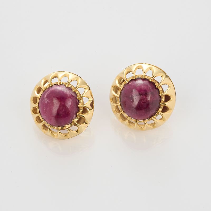 Orecchini circolari a clips in oro giallo