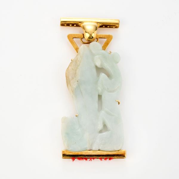 Fermatura per collana multifilo in oro con giallo