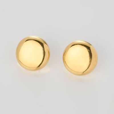 Orecchini circolari a clips, oro giallo 18 kt