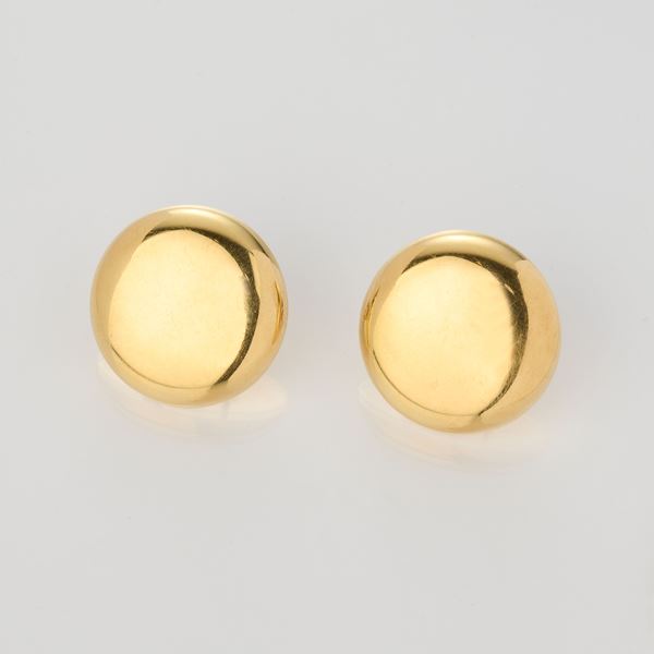 Orecchini circolari a clips in oro giallo