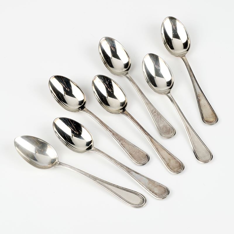 Dodici cucchiaini da caffè in argento