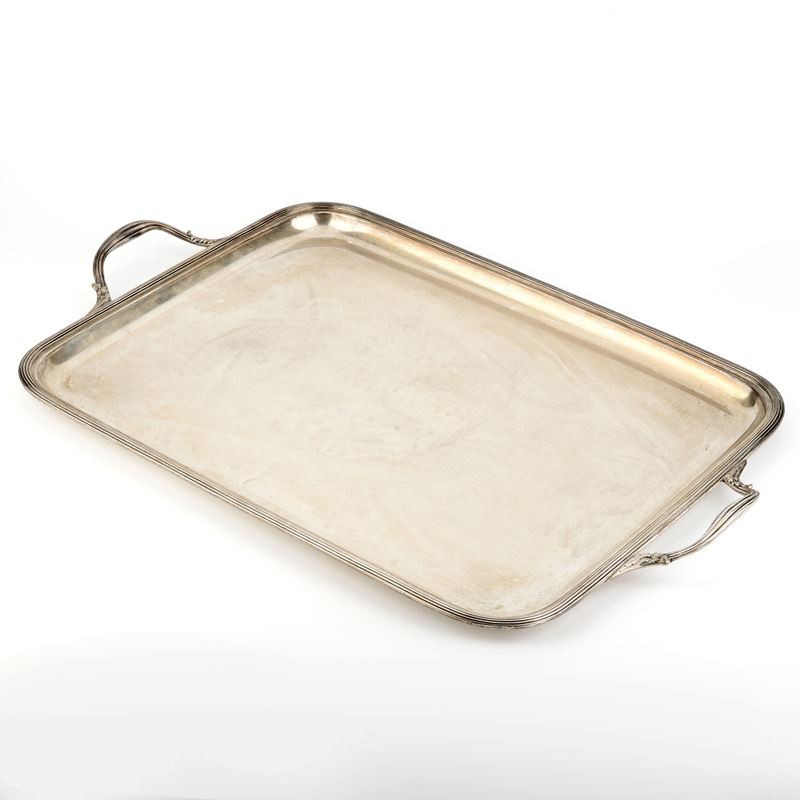 Vassoio rettangolare in argento