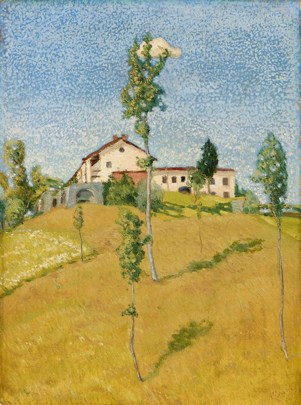 Angelo Torchi : Paesaggio agreste  - Olio su cartone - Asta Dipinti e Sculture del XIX e XX secolo - Casa d'aste Farsettiarte