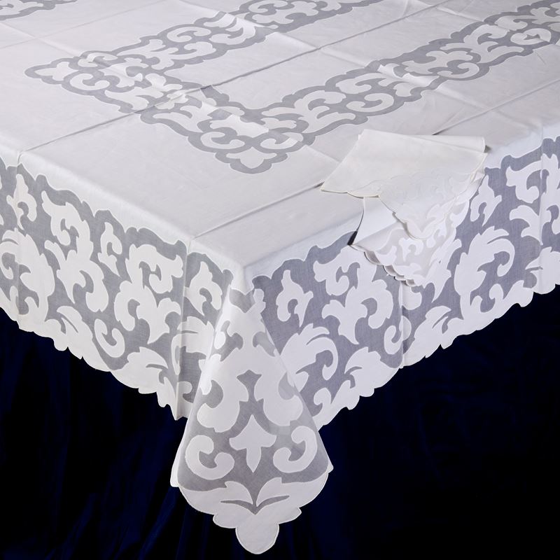 Tovaglia in lino con 8 tovaglioli