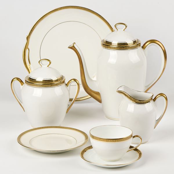 Limoges servizio da tè e caffè in porcellana  - Asta L'Arte della Tavola - Casa d'aste Farsettiarte