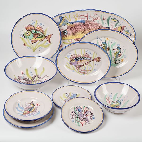 Vincenzo Pinto servizio da tavola in ceramica, Vietri