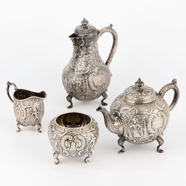Set caffè e tè in argento