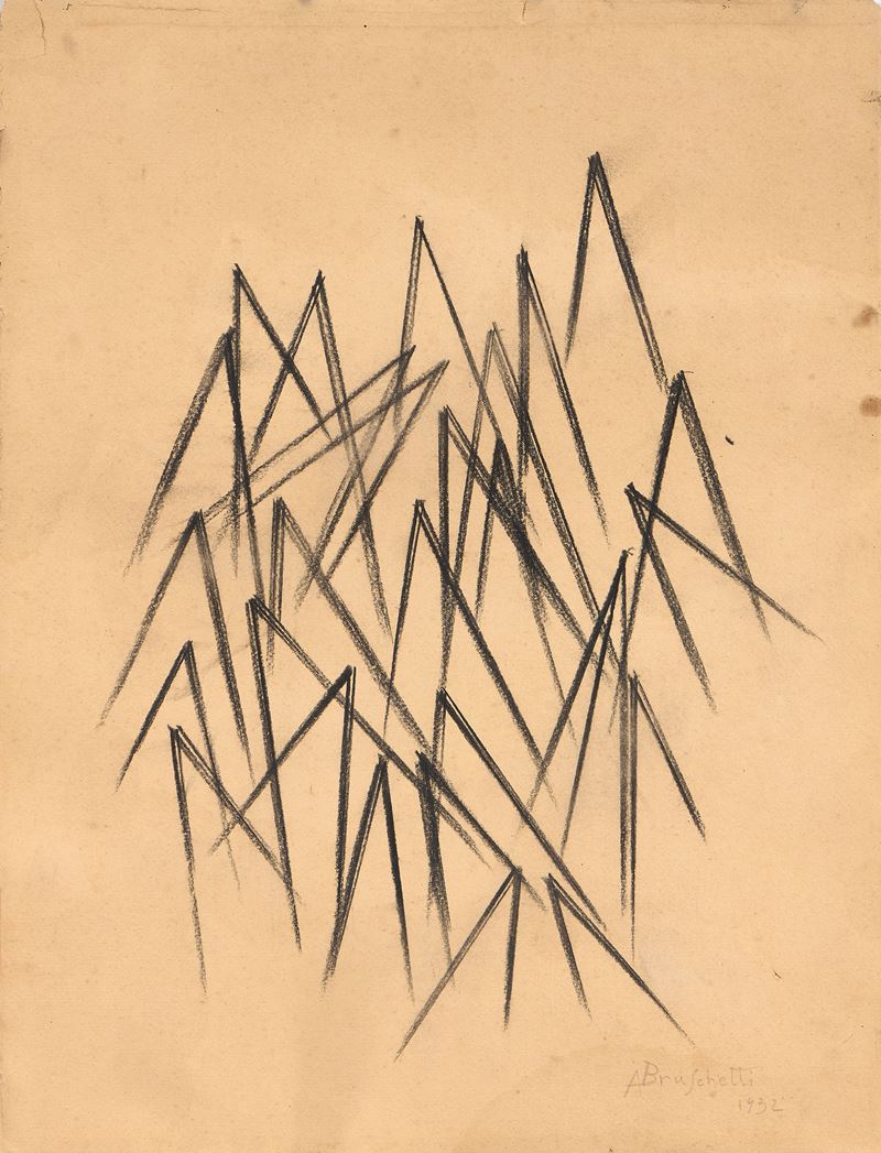 Alessandro Bruschetti - Senza titolo (carboncino su cartoncino, 1932)