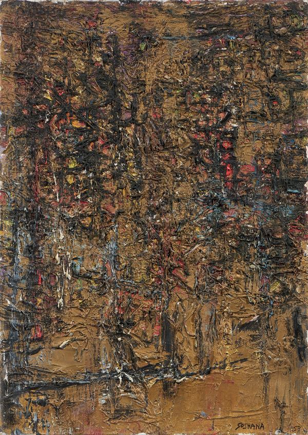 Pinot Gallizio &amp; Soshana - Abstraction on Golden Background