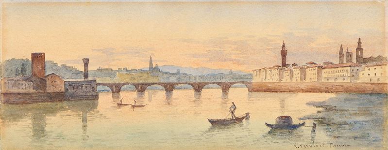 Frans Vervloet - Tramonto sull’Arno