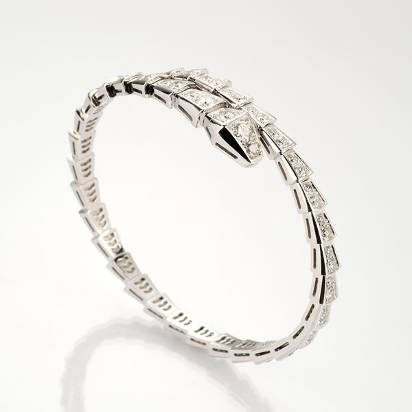 Bulgari bracciale "Serpent Viper" in oro bianco e diamanti