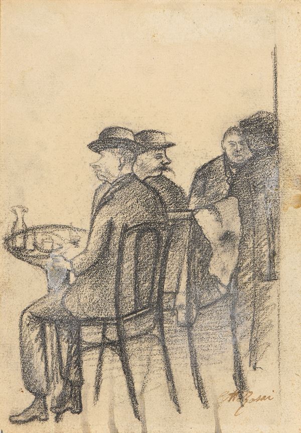 Ottone Rosai - Interno di caffè