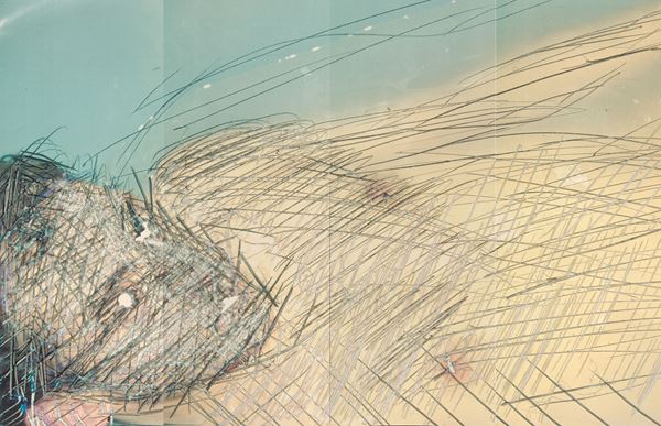 Stefano Arienti : Autoritratto  (1995)  - Stampa elettrostatica su plastica graffiata, quattro pannelli - Asta Arte Contemporanea - Casa d'aste Farsettiarte