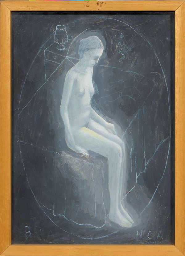 Pino Deodato : Bianca  (1999)  - Tecnica mista su carta - Auction Paintings, Drawings, Sculpures and Multiples - Casa d'aste Farsettiarte