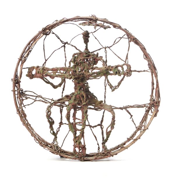 Cesare Vagarini : Crocifissione  (1961)  - Metallo, cera, resine e vernice - Auction Paintings, Drawings, Sculpures and Multiples - Casa d'aste Farsettiarte