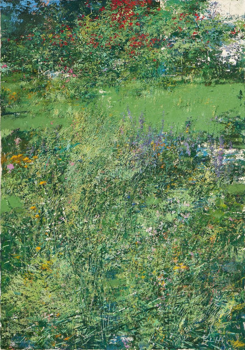 Giardino e muro bianco