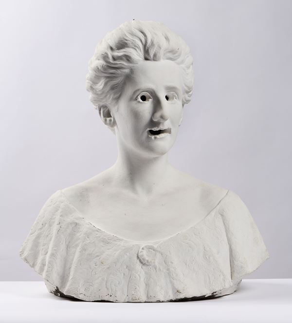 Paolo Canevari : Busto  (1996)  - Intervento su scultura in gesso degli inizi del '900 - Auction Contemporary Art - Casa d'aste Farsettiarte