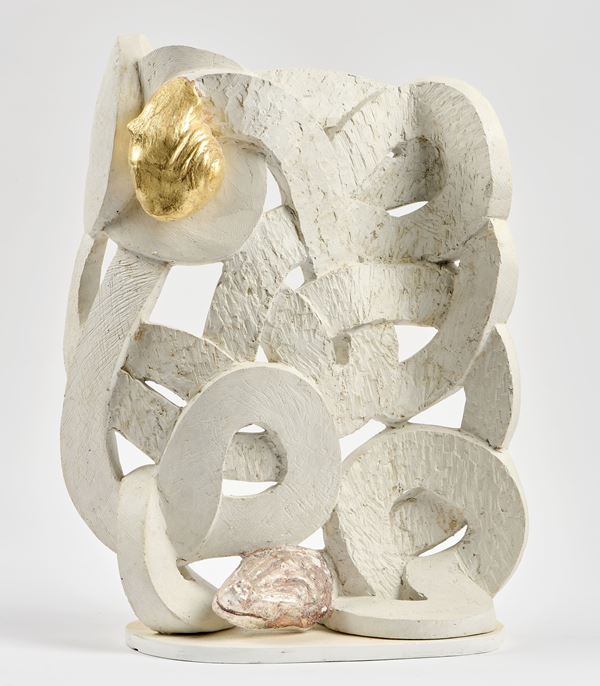 Gabriele Perugini : Ucraina (Serpenti intrecciati)  (2022)  - Scultura in gesso con doratura e argentatura - Auction Paintings, Drawings, Sculpures and Multiples - Casa d'aste Farsettiarte