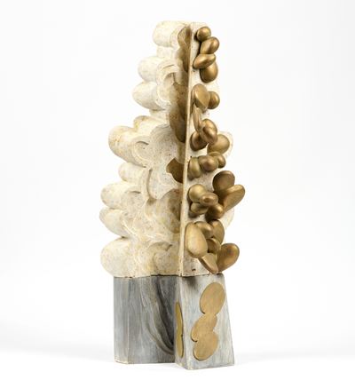 Progetto per monumento, scultura in gesso e legno laccato e dorato a porporina