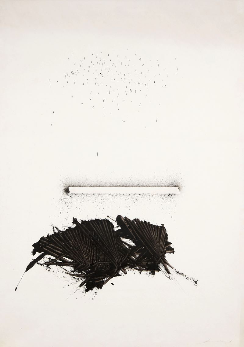 Emilio Scanavino - Senza titolo (acrilico su carta applicata su tela), 1979