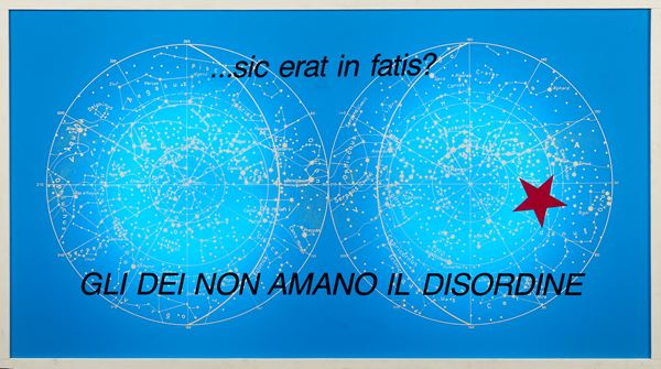 Eugenio Miccini : Gli dei non amano il disordine  (1990)  - Serigrafia su plexiglass e neon - Asta Arte Contemporanea - Casa d'aste Farsettiarte