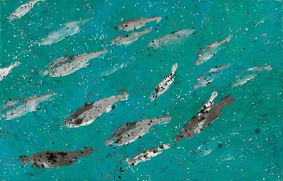Fishwatching, olio su tela