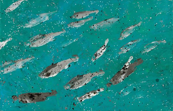 Massimo Barzagli : Fishwatching  - Olio su tela - Asta Arte Contemporanea - Casa d'aste Farsettiarte
