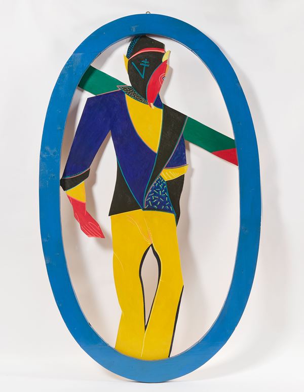 Salim Abdallah : Me in my village  (1993)  - Olio su compensato e legno - Asta Arte Contemporanea - Casa d'aste Farsettiarte