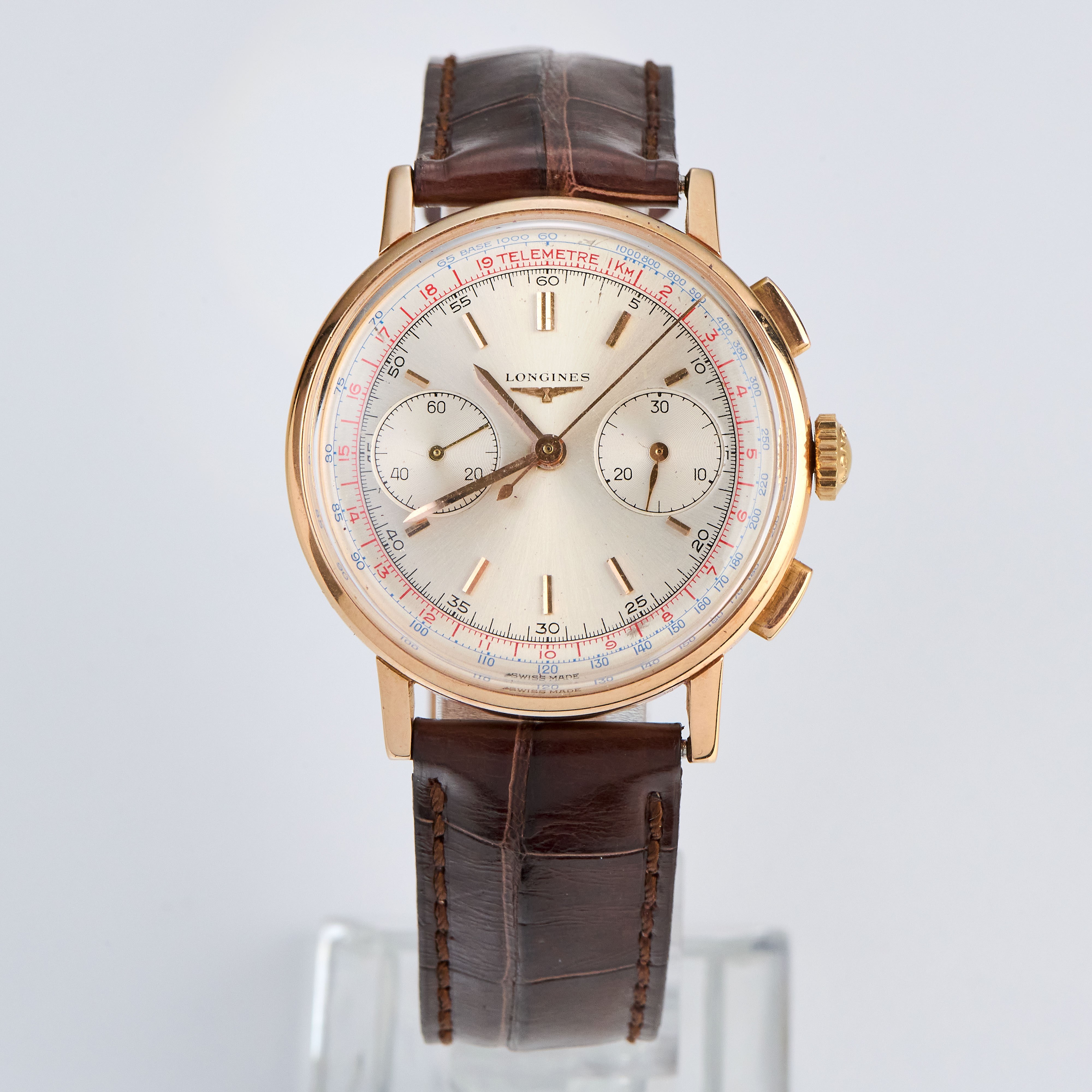 Longines, Cronografo ref. 7414-6 in oro 18 kt, anni Sessanta