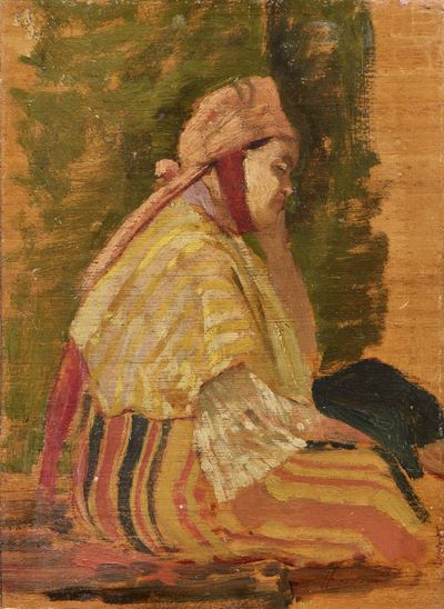 Costume orientale, olio su tavoletta