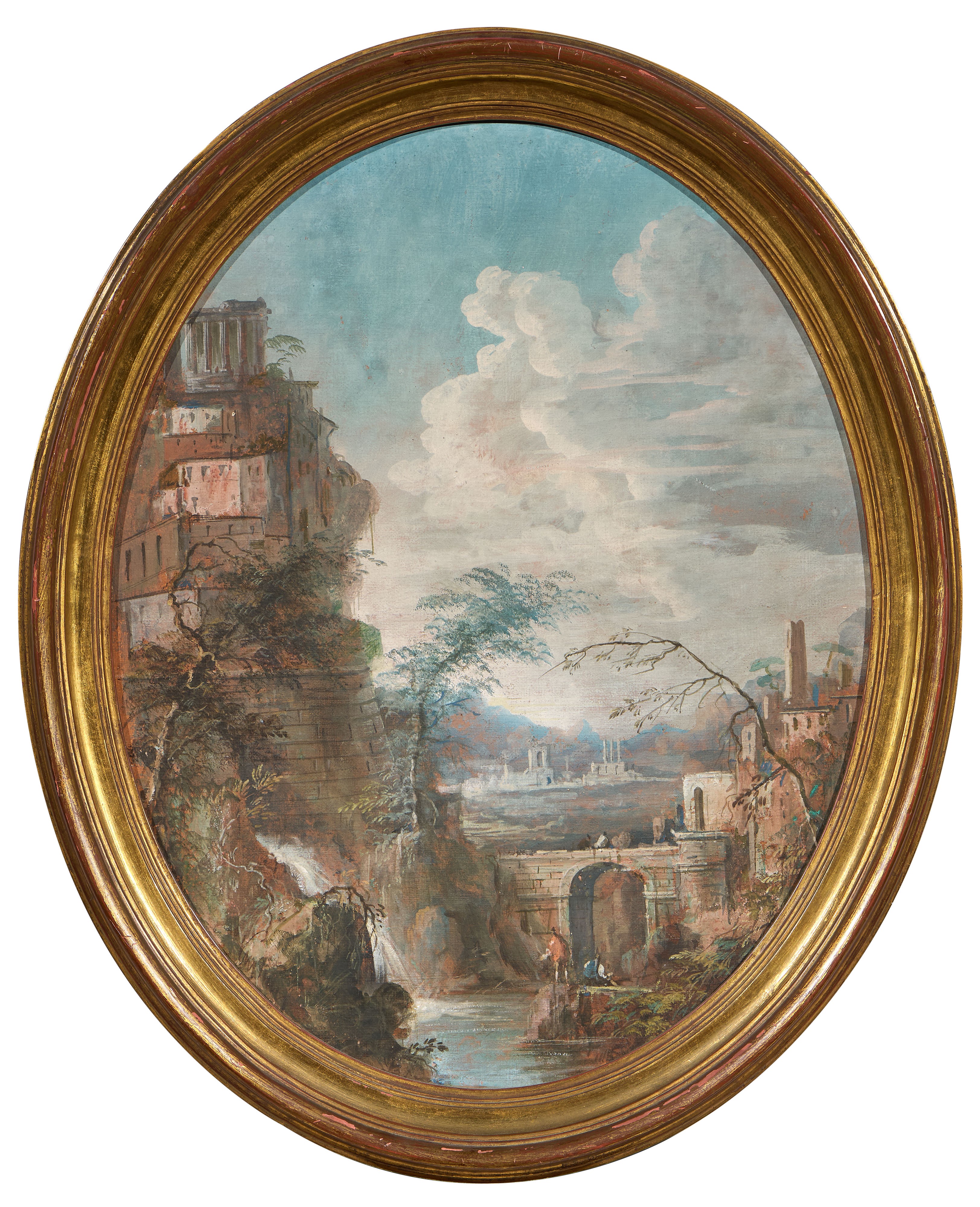 Ignoto Fine XIX - Inizio XX Secolo - Due Opere Raffiguranti «paesaggio con Rovine»