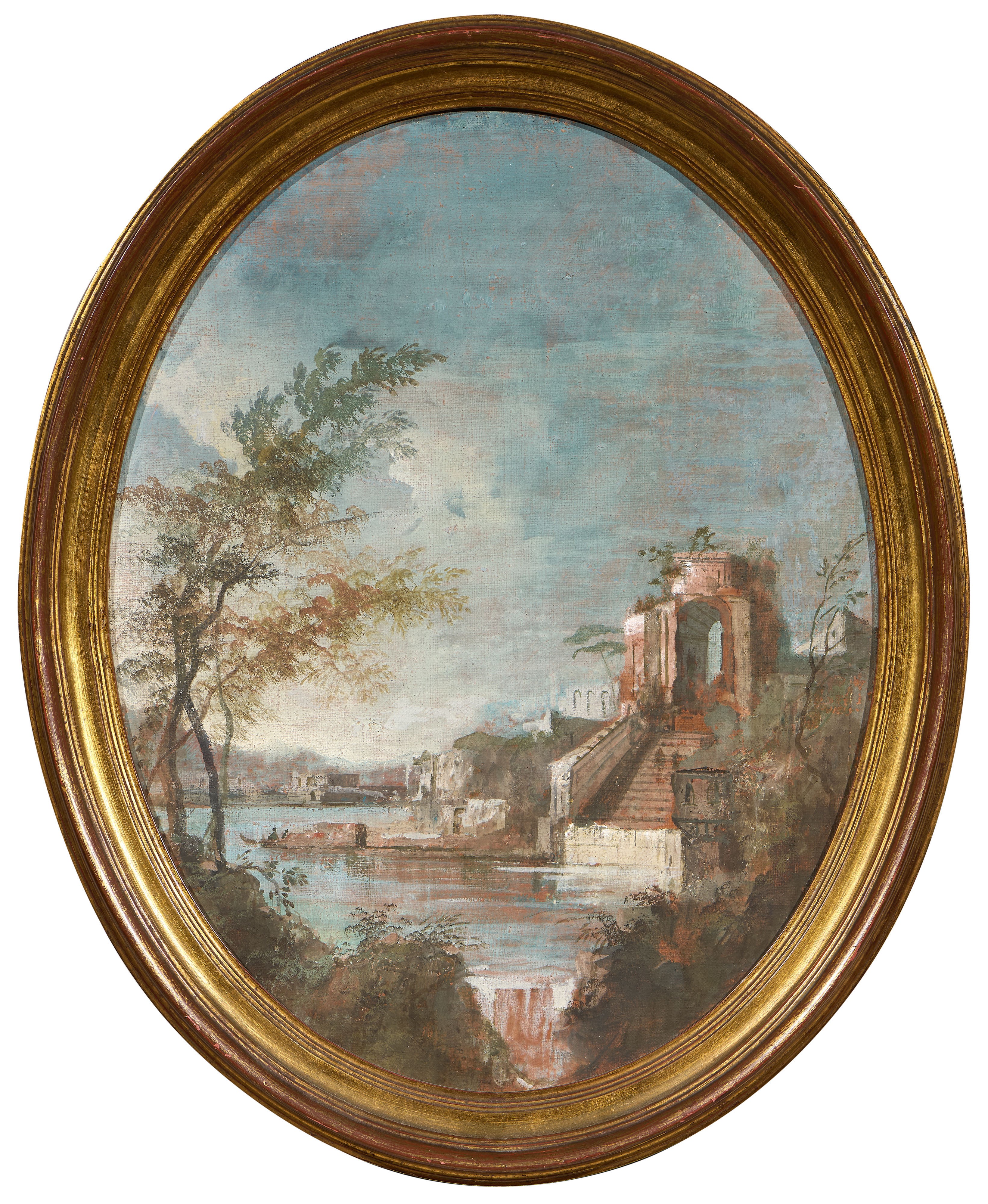 Ignoto Fine XIX - Inizio XX Secolo - Due Opere Raffiguranti «paesaggio con Rovine»