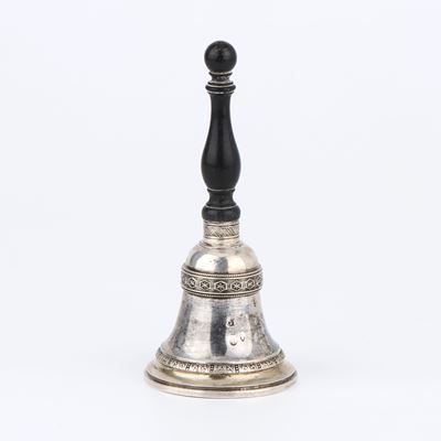G. Balbino, Campanello in argento con impugnatura in legno ebanizzato (Torino), XIX secolo