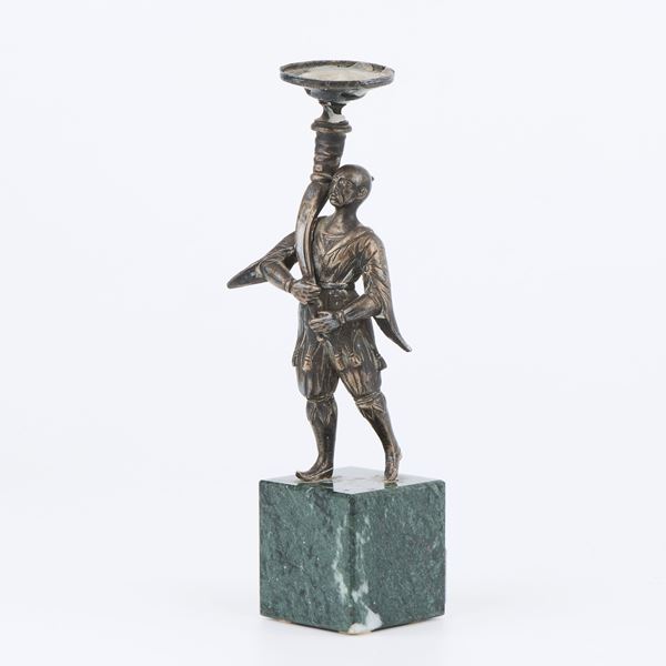 Moretto veneziano portacandele in argento